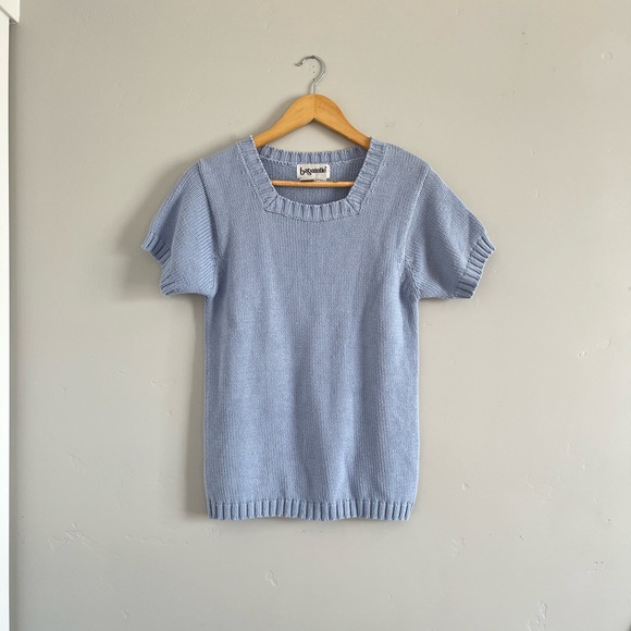 Bagatelle || Light Periwinkle Vintage Knit Top - Picture 2 of 5